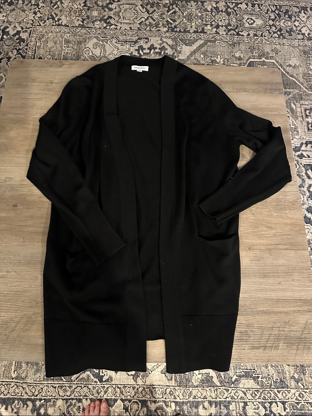 Black Open-Front Women's Cardigan Sweater